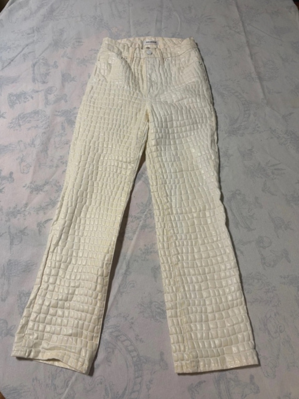 Crocodile Good American 0/25 yellow textured Straight pants boss professional
